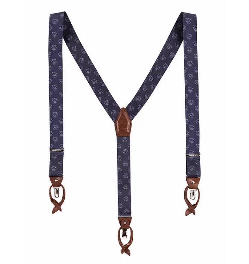 Tirantes Hombre Azul con Estampado Basset