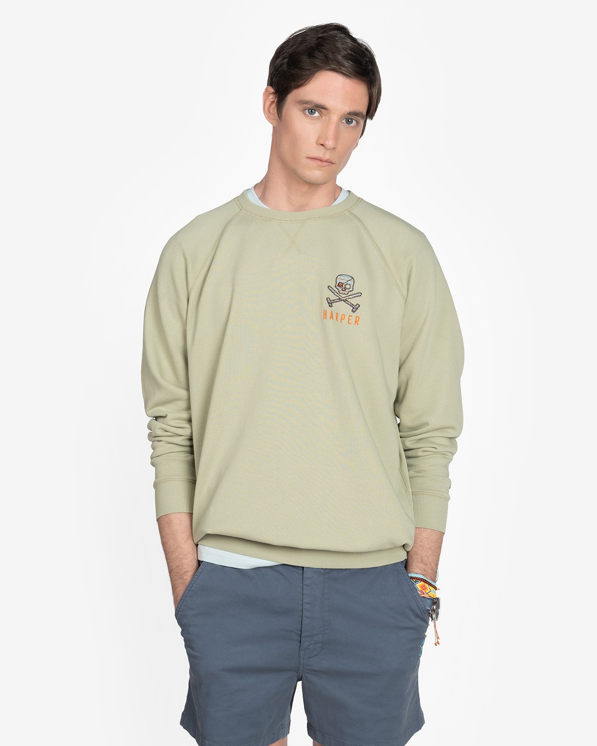Sudadera H&N Hurricane Militar Claro