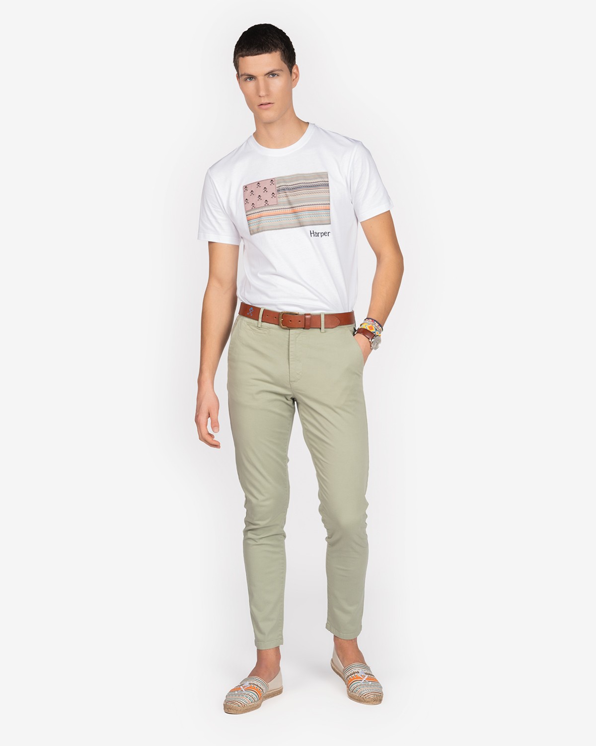 Pantalón H&N Chino Icon Colours Militar Claro