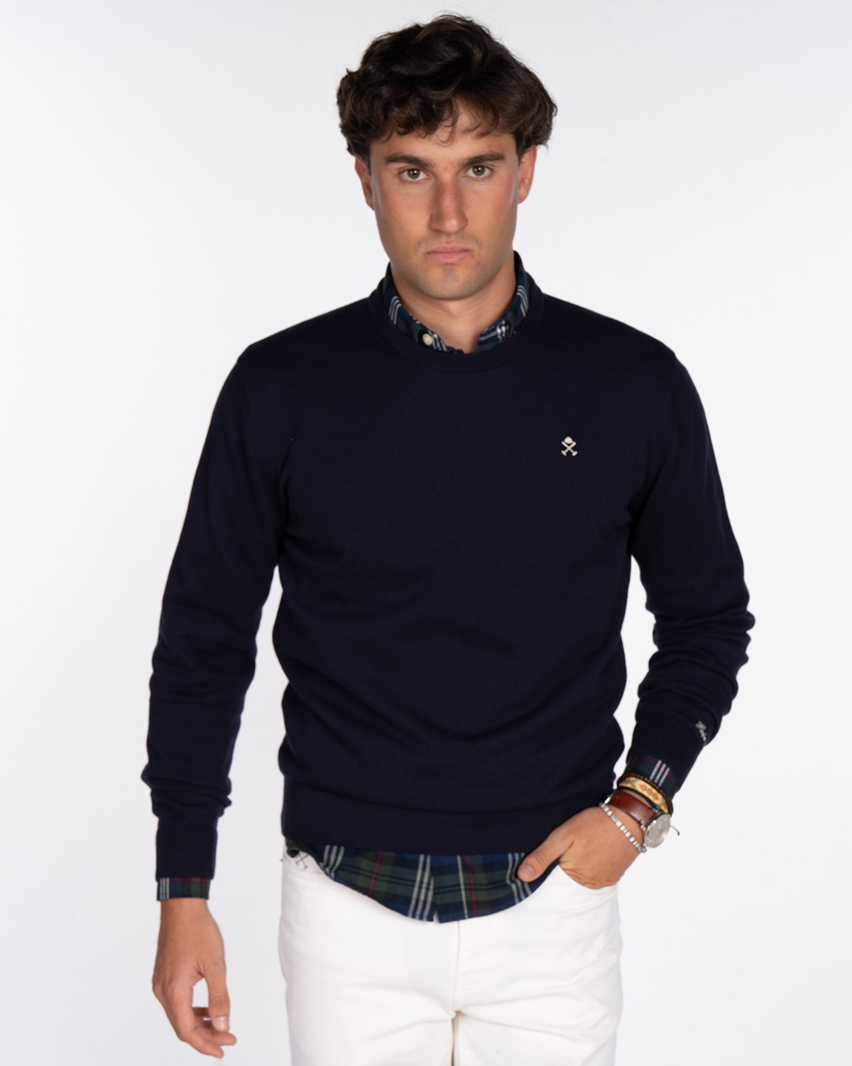JERSEY ROUND NECK NAVY BLUE