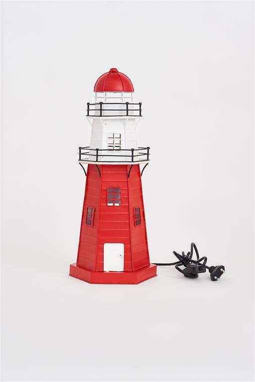 FARO DE METAL CON LED, L: 15 cm - W: 17 cm - H: 41 cm