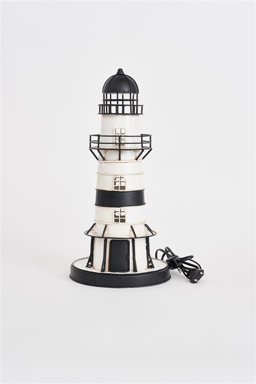 FARO DE METAL CON LED, Ø: 21 cm - H: 44 cm